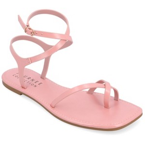 Journee Collection Womens Charra Buckle Flat Sandals - 1 of 4
