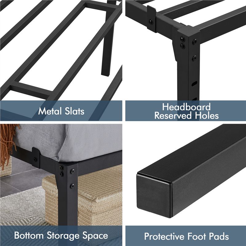 Yaheetech Metal Platform Bed Frame with Heavy Duty Steel Slat Support, 5 of 11