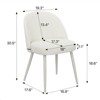 SKRAN Set of 2 PU Dining Chair, Lamb Wool fabric Armless Chair with Metal Leg, Suitable for Dining Room/Living Room/ Kitchen (White A) - 3 of 4