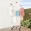 Clothes Drying Rack - 4-Tiered Laundry Station with Collapsible Shelves and Wheels for Sorting and Air-Drying Garment Pieces by Lavish Home (White) - image 4 of 4