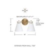 Capital Lighting Bradley 2 - Light Vanity in  Aged Brass/White - 3 of 4