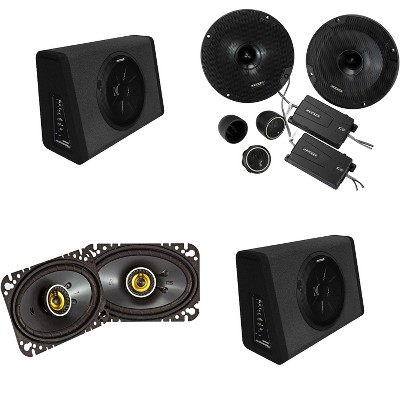 Kicker (2) 11PT250 Powered Sub Enclosure & 46CSS654 6.5" Component, 46CSC464 4x6" Bundle