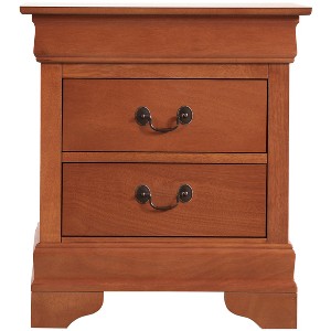 Vynxaria Classic Design Elegant Oak Nightstand - 24"Hx22"Wx16"D, Warm Oak Finish, No Assembly Required, Durable Bedroom Furniture - 1 of 4