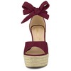Allegra K Women's Espadrilles Tie Up Ankle Strap Wedges Sandals - 2 of 4