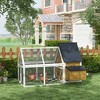 PawHut 65" Chicken Coop Wooden Chicken House Rabbit Hutch Poultry Cage Hen Pen Backyard with Nesting Box, Ramp, Run - 3 of 4