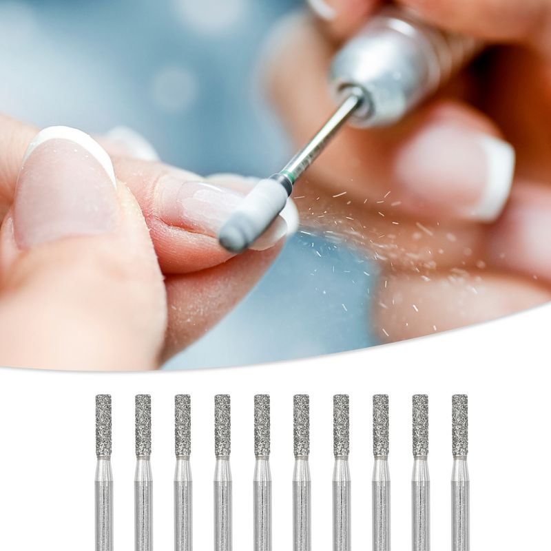 Unique Bargains Emery Nail Drill Bits Set for Acrylic Nails 3/32 Inch Nail Art Tools 44.2mm Length 10 Pcs, 2 of 7