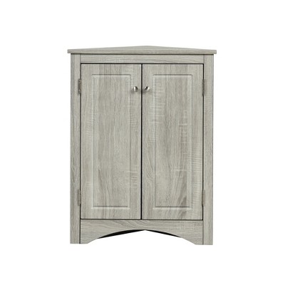 TiramisuBest Black Triangle Bathroom Storage Cabinet with Adjustable Shelves, Freestanding Floor Cabinet for Home Kitchen