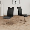 NicBex Modern Dining Chairs with Faux Leather Padded Seat,Armless Chairs with Chrome Metal Legs for Kitchen,Living Room - 2 of 4