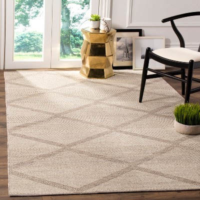 Gray Flat Woven Handmade Wool Cotton Square Rug 6' x 6'