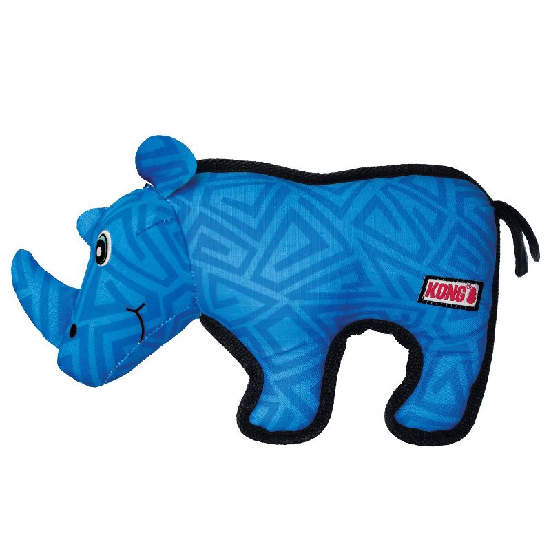 KONG Ripstop Rhino Dog Toy - Blue, 1 of 5