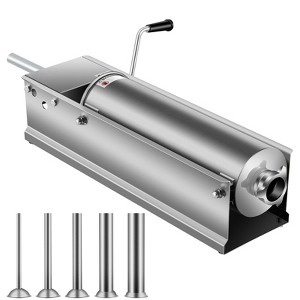 VEVOR Manual Sausage Stuffer, 7 L / 15 LBS Horizontal Sausage Machine, Dual-Speed Meat Stuffer, Made of Food-Grade 304 Stainless Steel, Silver - 1 of 4