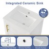 ALEXOUN 20" Small Bathroom Free Standing Single Basin Vanity with Ceramic Sink,Bathroom Storage Cabinet with Door and Storage Rack & Open Shelf - 3 of 4
