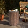 LuxenHome Outdoor Side Table,18" Weathered Copper Brown Cement Round Patio End Table,Accent Table for Outdoor and Indoor - 4 of 4
