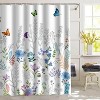 LunaLulinlk pring Shower Curtain 72" X 72" Butterfly Flowers Waterproof Bathroom Decor with 12 Hooks - 2 of 4