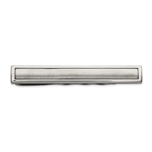 Black Bow Jewelry Titanium Brushed and Polished Tie Bar, 7 x 57mm - image 1 of 3