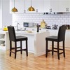 Yaheetech Counter Stools Barstools Set of 2 Classic Upholstered Faux Leather With Padded High Backrest - 2 of 4