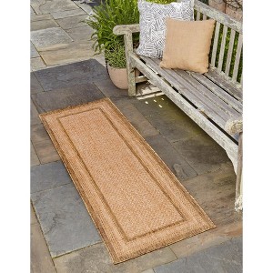 Unique Loom    Outdoor Border Multi Border Area Rug - 1 of 4