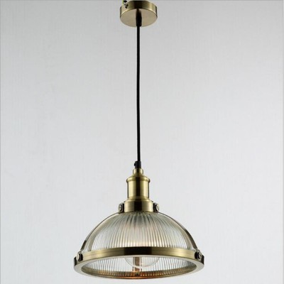 HOMLUX Single-Light Wrought Iron Glass Chandelier - Nickel