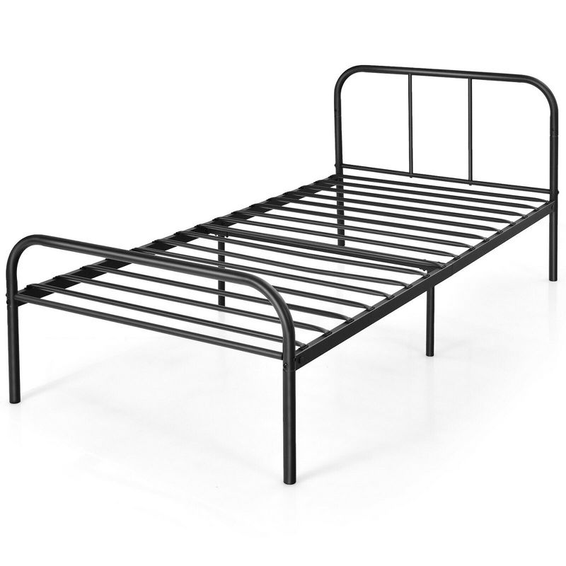 Costway Twin Size Metal Bed Frame Heavy Duty Mattress Foundation Under Bed Storage, 1 of 11