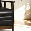 Mid Century Modern Accent Chair, Upholstered Matte Black Faux Leather, Retro Living Room Lounge Armchair, Contemporary Dining Chair - 4 of 4