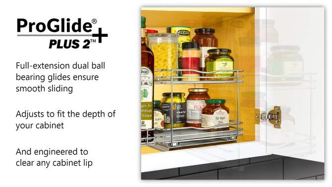 Lynk Professional Slide Out Vertical 10.25&#34; Double Metal Spice Rack Silver, 2 of 10, play video