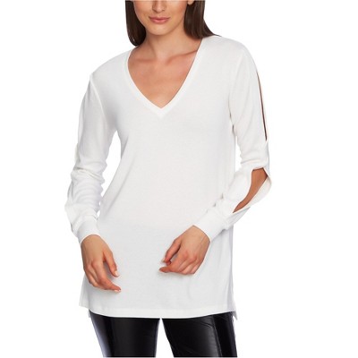 1.STATE Womens Slitted Sleeve Pullover Sweater