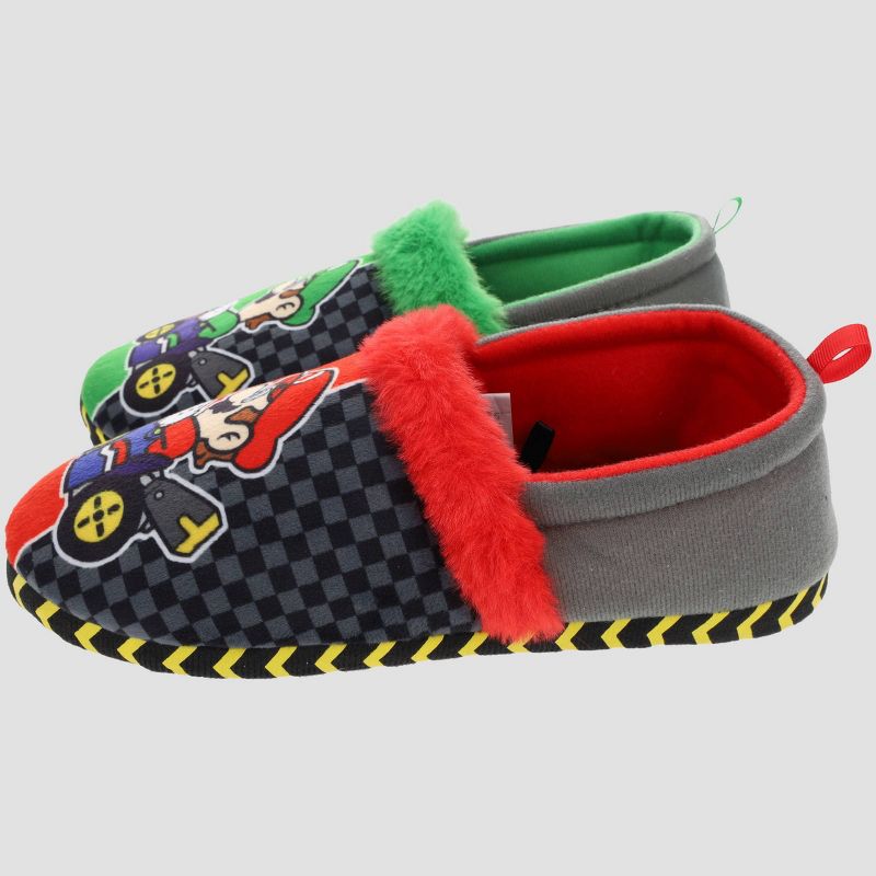 Kids' Nintendo Super Mario Kart Loafer Slippers - Red/Green, 4 of 8
