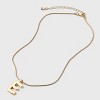 Round Snake Chain "E" Initial Necklace- A New Day™ Gold - 3 of 4
