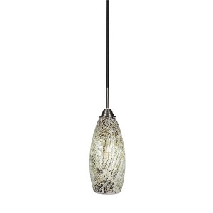 Toltec Lighting Paramount 1 - Light Pendant in  Matte Black/Brushed Nickel with 5.5" Natural Fusion Shade - 1 of 1