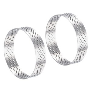Unique Bargains Heat-Resistant Perforated Stainless Steel Cake Rings for Baking - 1 of 4
