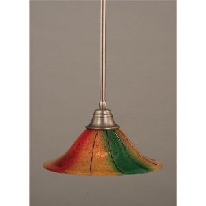 Toltec Lighting Any 1 - Light Pendant in  Brushed Nickel with 14" Mardi Gras Shade - 1 of 1