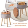 KTMBDW Footrest Footstools Round Linen Ottoman with Storage Space, Soft Vanity Chair Seat Coffee Table Ottoman for Living Room, Bathroom, Makeup - 4 of 4