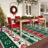 Christmas Area Rug, Machine Washable Low Pile Non-Slip Carpet with Snowflake Reindeer Design, Floor Mat for Home Office - 4 of 4