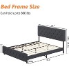TROPOW Queen Size Bed Frame ¨C Dark Gray Platform Bed with USB Ports & Adjustable Headboard, No Box Spring Needed (1-Pack) - 2 of 4