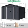 Outdoor Metal Storage Shed Garden Tool House With Lockable Doors for Yard - 2 of 4