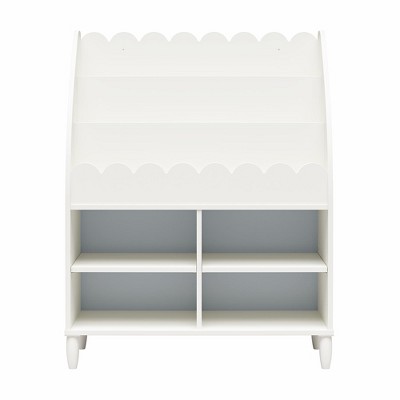 Little Seeds Cloud Kids Bookshelf with Toy Storage Organizer, White