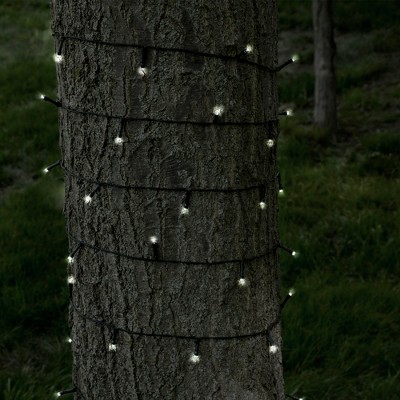 Solar Powered 39FT White LED Outdoor String Lights 2-Pack