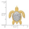 Black Bow Jewelry 14k Yellow and White Gold, Two Tone Sea Turtle Slide, 20mm - 4 of 4