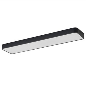 Dewdrop Scandinavian Style Black Linear Flush Mount Ceiling Light Integrated LED Slim Hallway Bedroom - 1 of 4