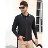 Men's Long Sleeve Polo Shirts Regular Fit Collared T-Shirt Casual Workout Golf Shirts - 3 of 4