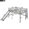 NicBex Twin/Full Size Loft Bed with Ladder,Low Loft Bed Frame with Guardrails & Slide,Bed Frame for Kids,Box Spring Not Required - 3 of 4