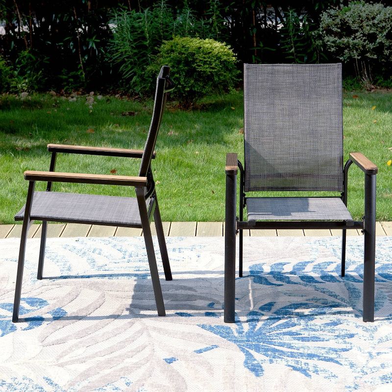 5pc Outdoor Dining Set with Sling Chairs &#38; Square Powder Coated Aluminum Table - Captiva Designs, 4 of 15