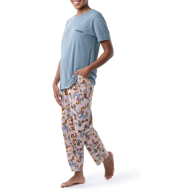 Wrangler Women's and Women's Plus Short Sleeve Pajama Set, 2 of 5