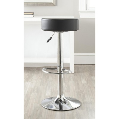 Adjustable Black Metal Swivel Backless Bar Stool