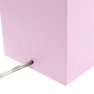 Lexington 21" Blush Pink Leather Base Modern Nightstand Lamp with USB Port