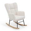 CAVINAS Teddy Fabric Glider Rocking Chair with High Backrest,Upholstered Rocking Chair,Nursery Accent Chair for Bedroom - 2 of 4