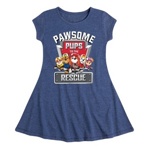 Girls' - Paw Patrol - Pawsome Pups To The Rescue Fit & Flair Cap Sleeve Dress - 1 of 4