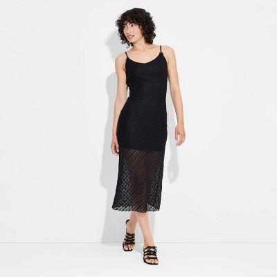 Women's Bow Lace Midi Dress - Wild Fable™ Black Xs : Target