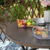 48" Metal Round Dining Table with 1.97" Umbrella Hole - Black - Captiva Designs - image 3 of 4