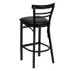 Emma and Oliver 2 Pack Two-Slat Ladder Back Metal Restaurant Barstool - 3 of 4